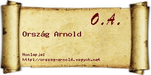 Ország Arnold névjegykártya